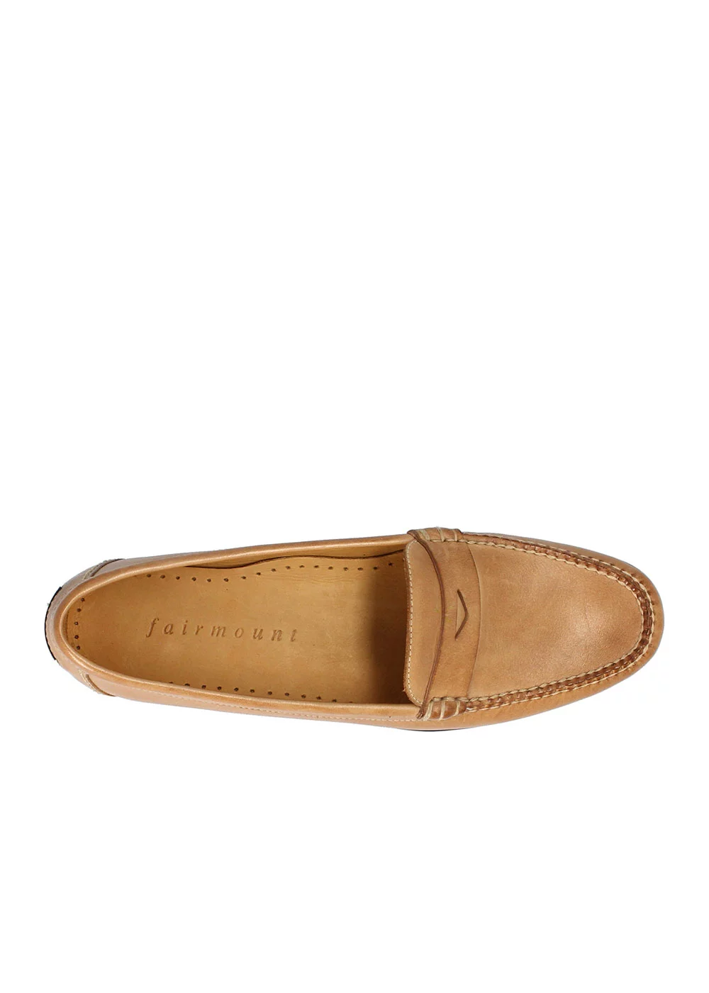 MOCASSIN SIMPLE ROUND CUIR CAMEL