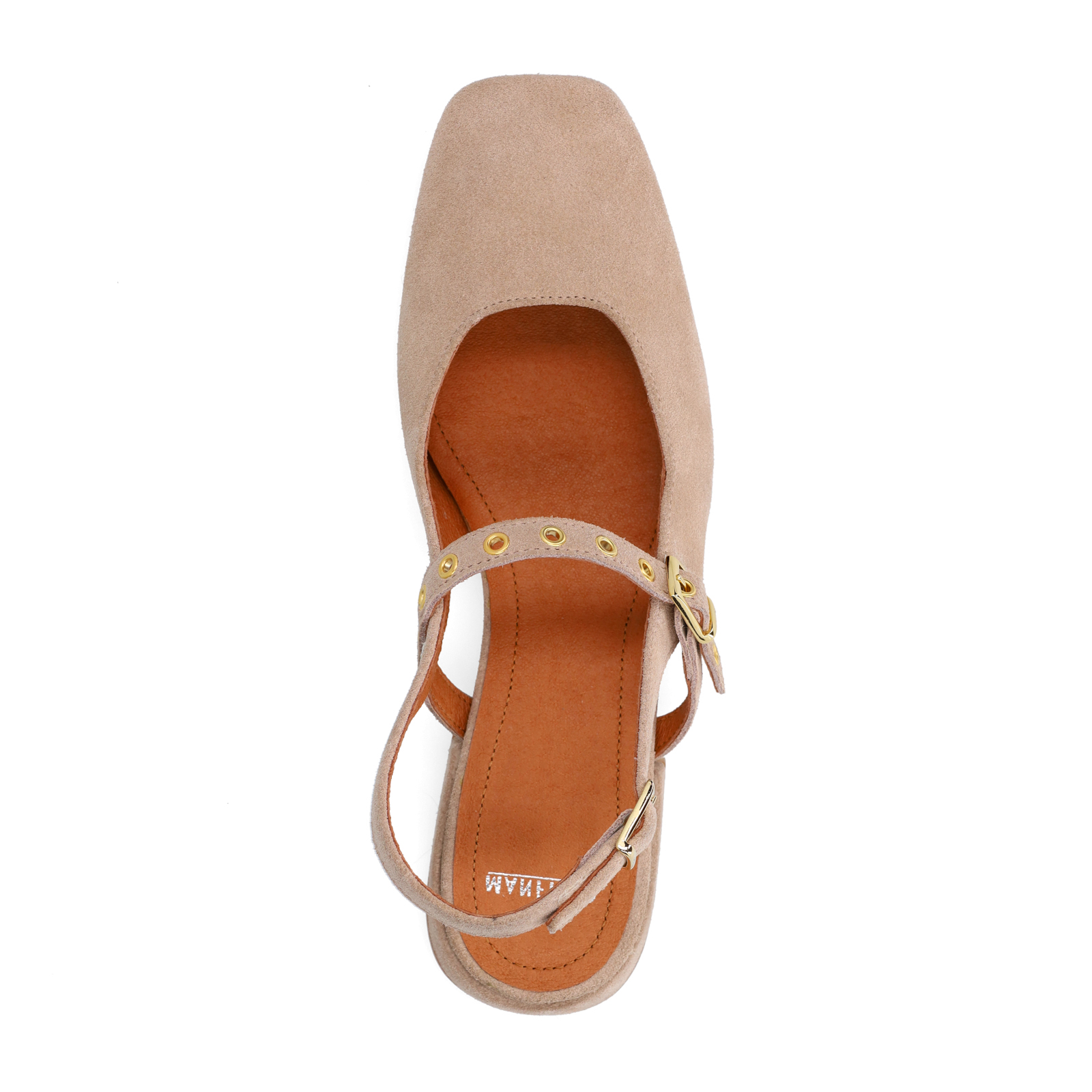 Beige suède slingbacks