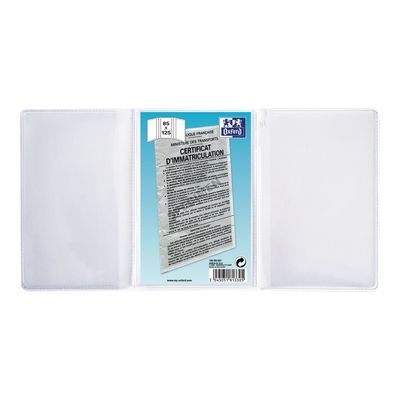 Etui Oxford - 3 volets 8,5x12,5 cm - PVC 20/100e - incolore