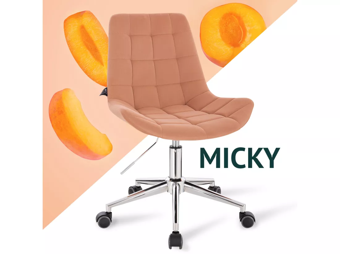 Chaise de bureau MICKY pour enfants réglable en hauteur Orange pastel