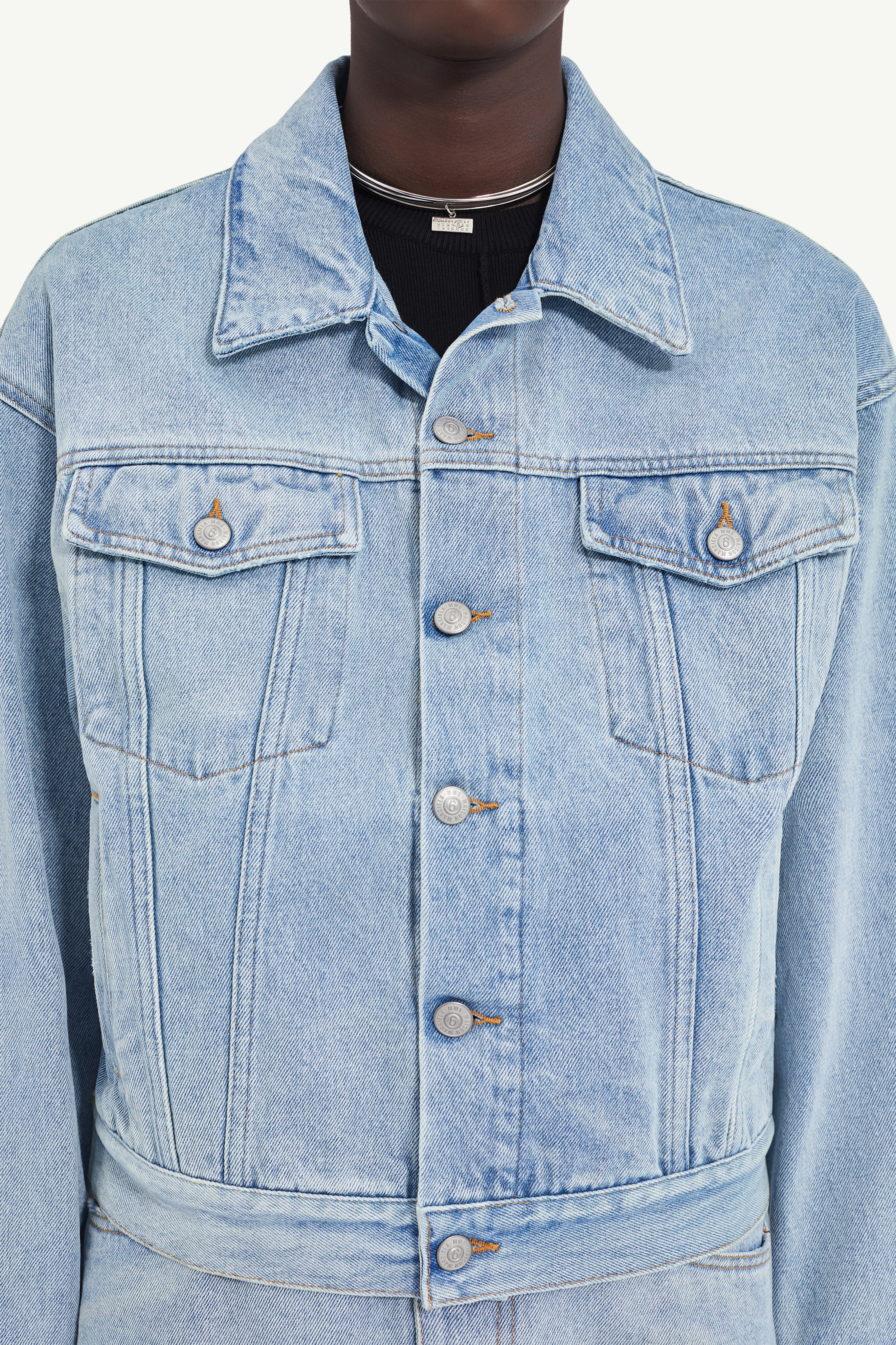 Veste en denim cropped pour femme