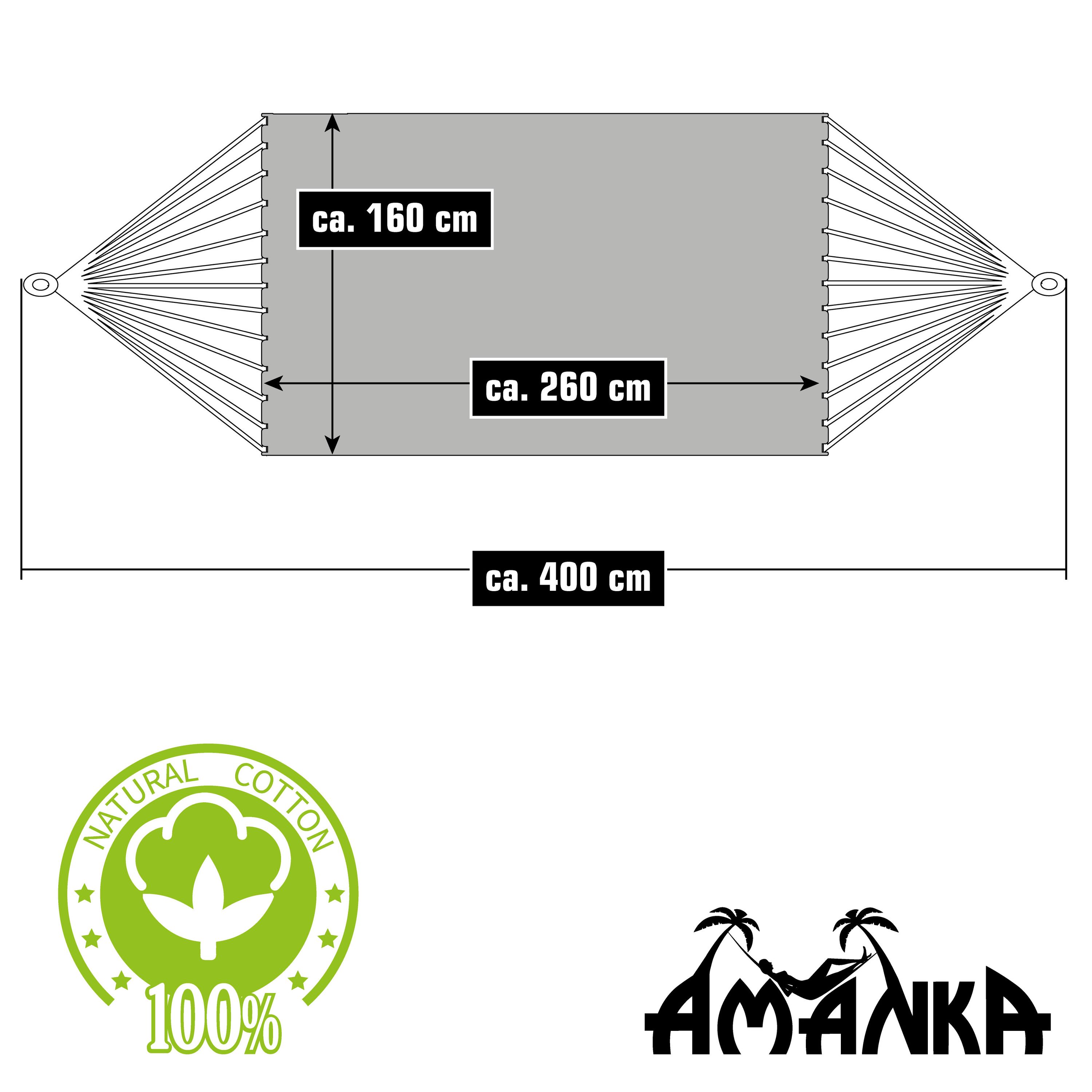 XXL Hängematte für 2 Personen bis 150kg 400x160cm Regenbogen