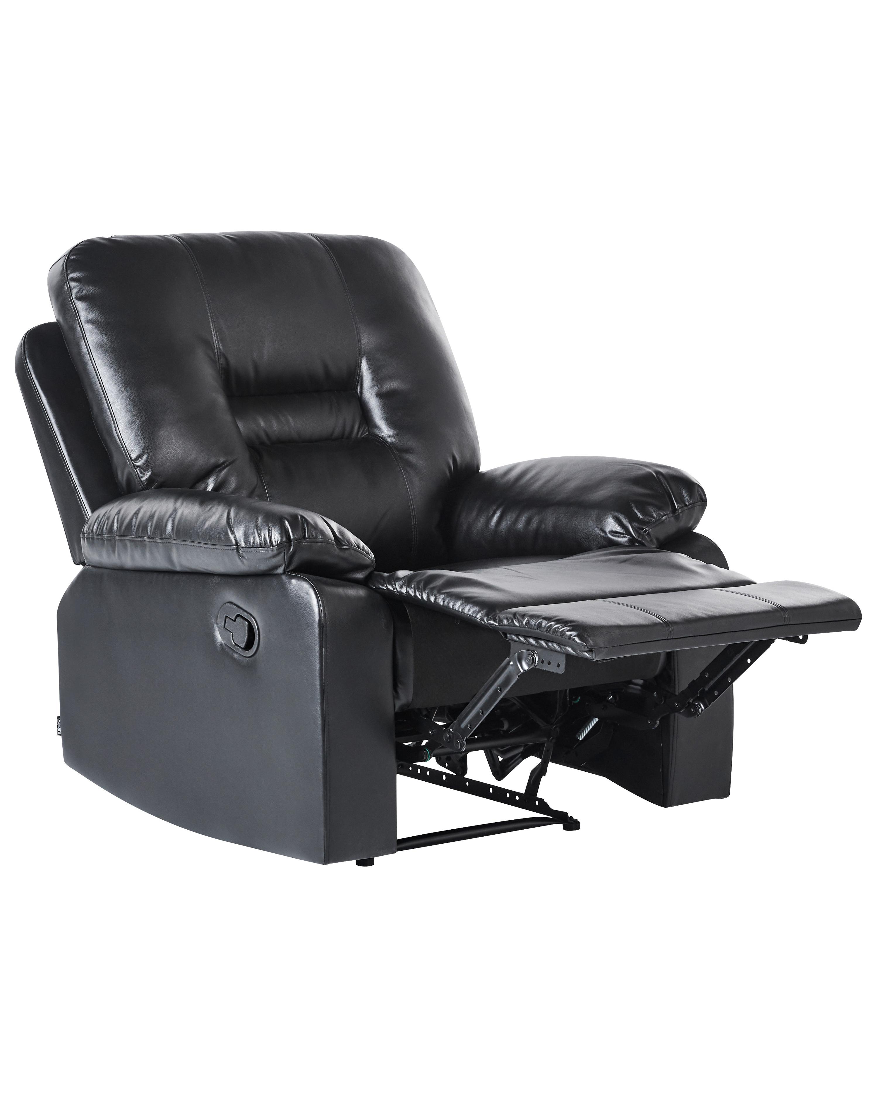 Relaxfauteuil BERGEN inclusief voetensteun Kunstleer Zwart