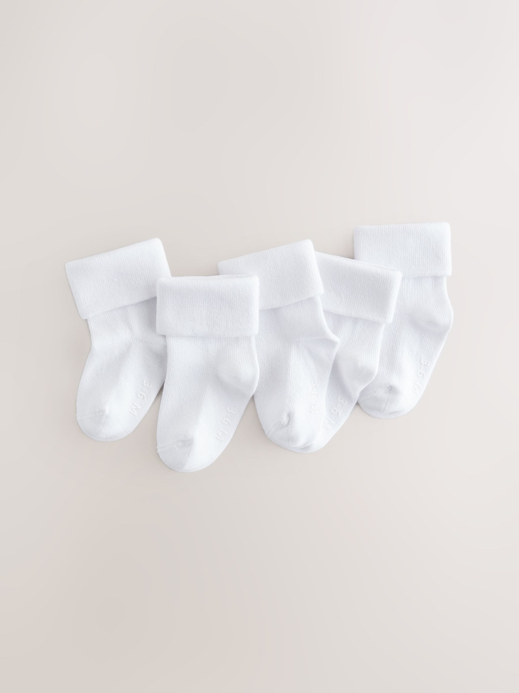 Wit - Babysokken met omgerolde rand (0mnd-2jr)