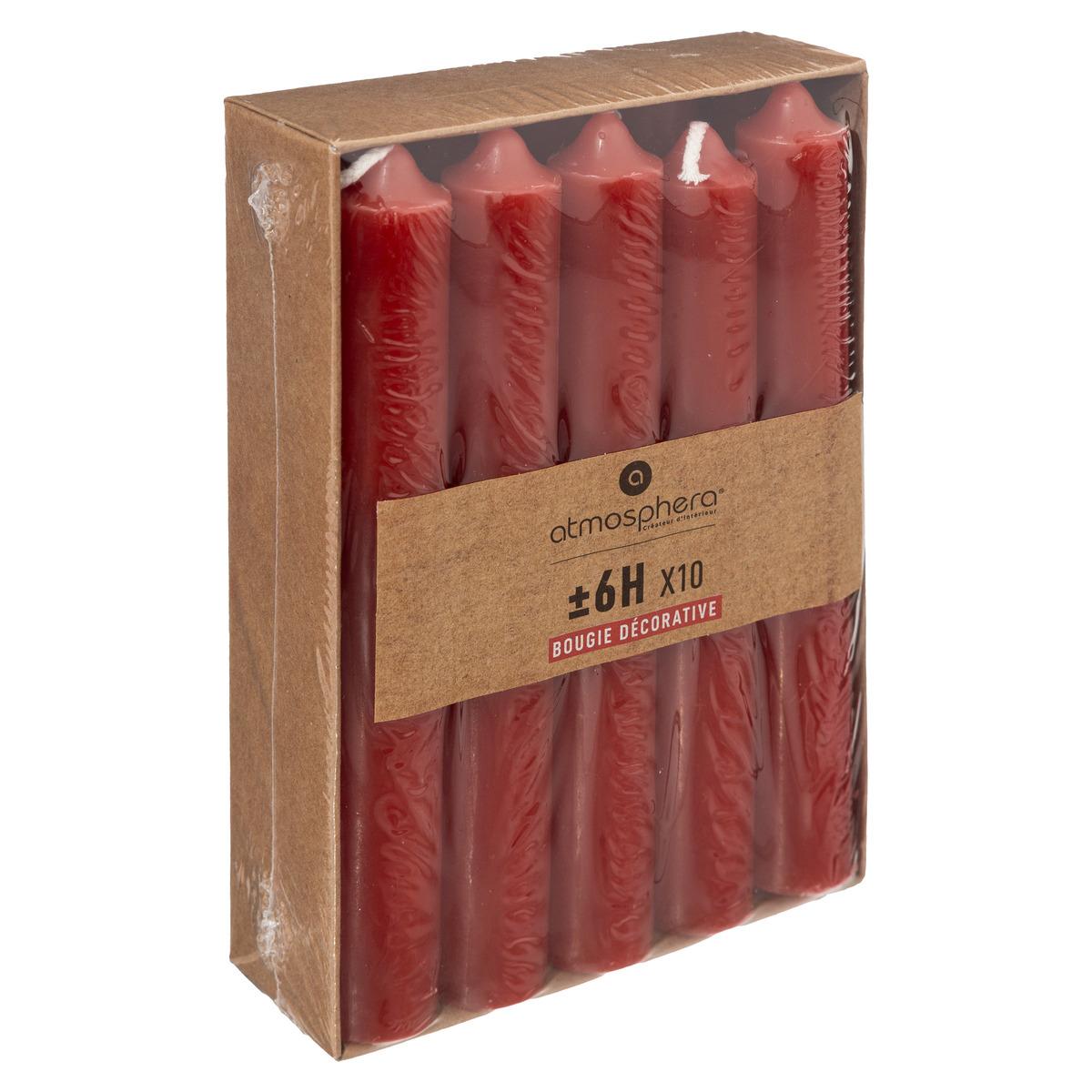 BOUGIE BATON HUGO ROUGE H.16CM X10 PIECES