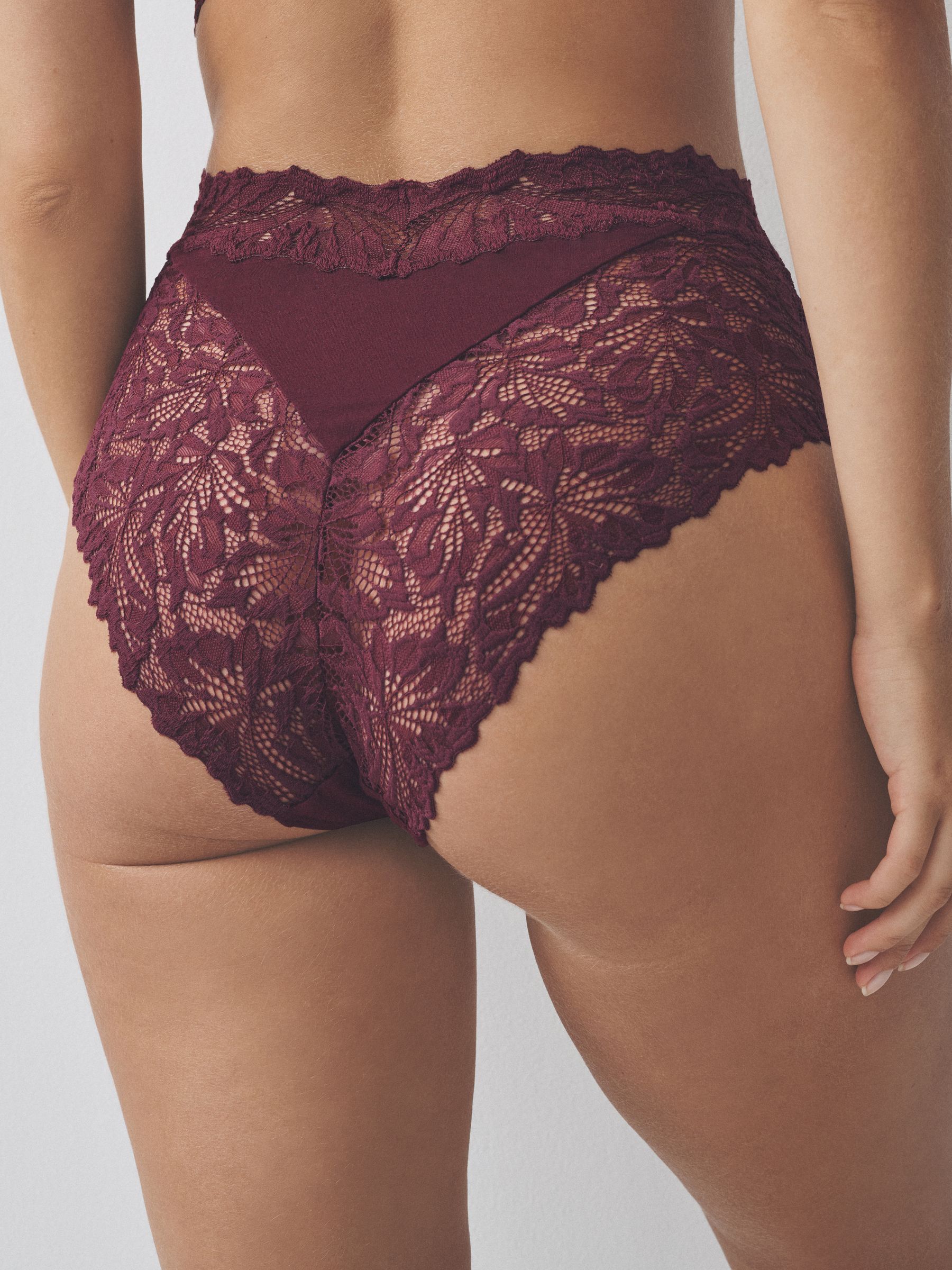 Bordeauxrood - Ultimate Comfort kanten slip verpakking van 2