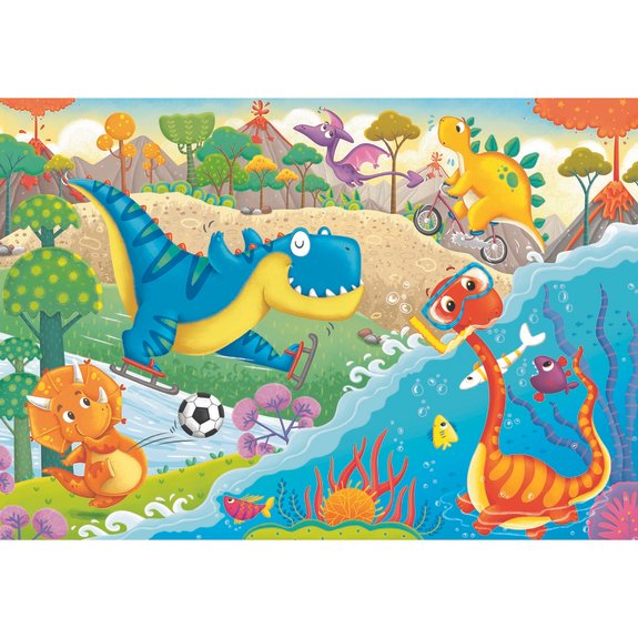 Puzzle 2x12 pièces Mes dinos préférés