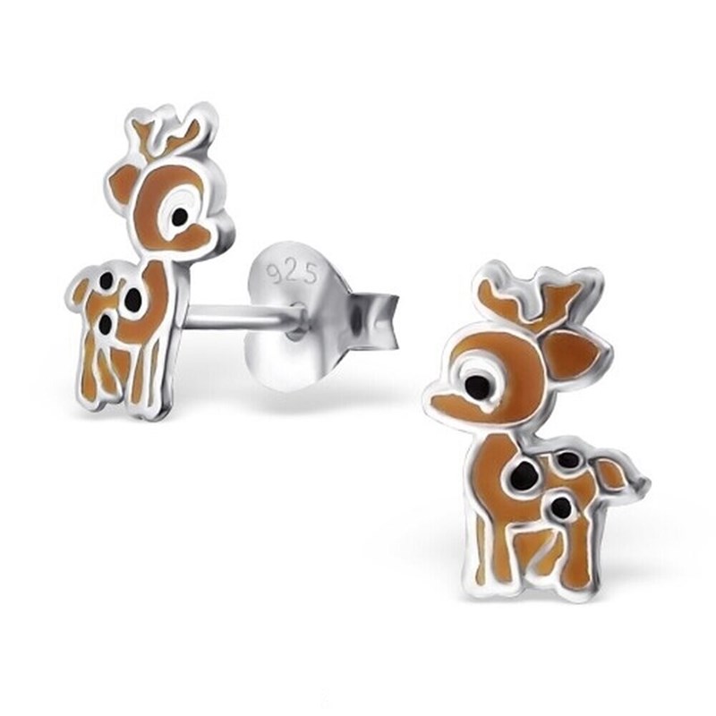 Boucle d'oreille petite biche en argent 925/1000