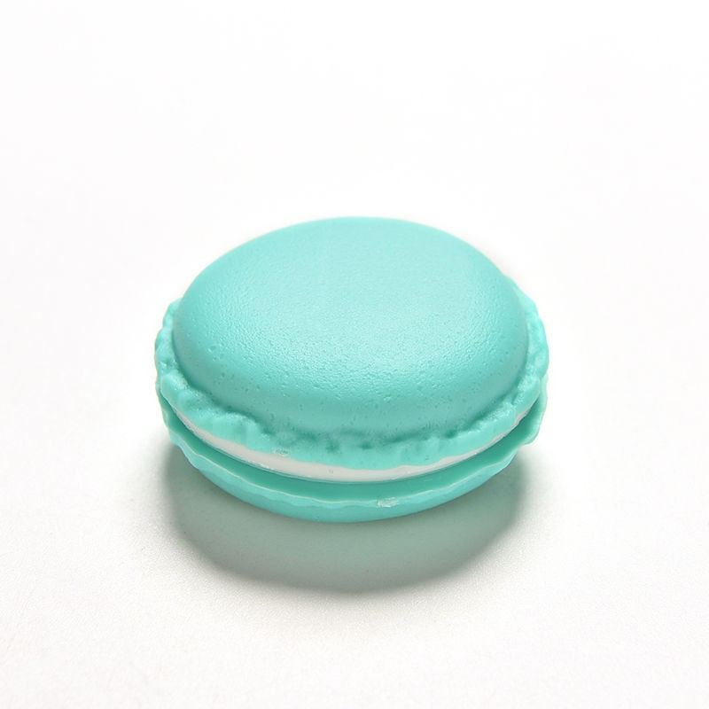 (2er Set) Mini Medikamenten Dosierer Macaron Dosett Tablettenbox Supplements Pillendose Tablettenspender - Türkis