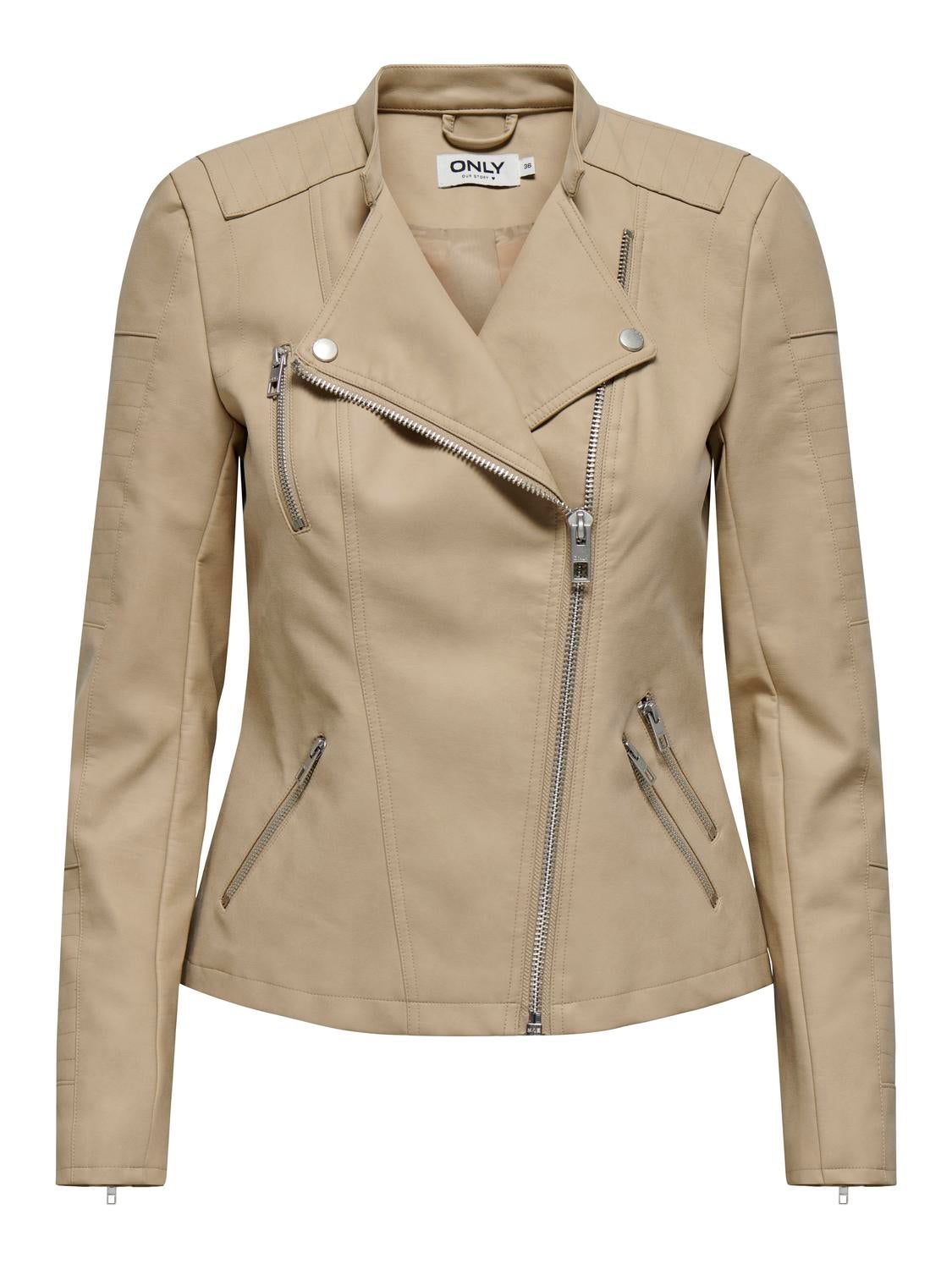 ONLAVA Bikerjacke in Lederoptik White Pepper