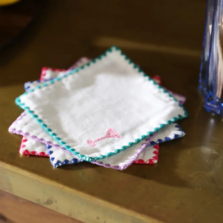 &klevering - Zigzag Serviette, 45 x 45 cm, mehrfarbig (4er-Set)