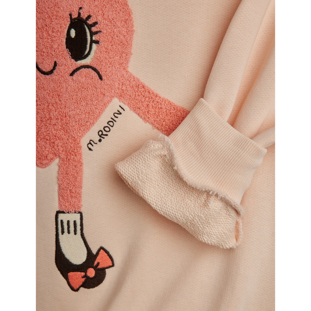 Køb Mini Rodini Pink Heart In Shoes Chenille Sweatshirt