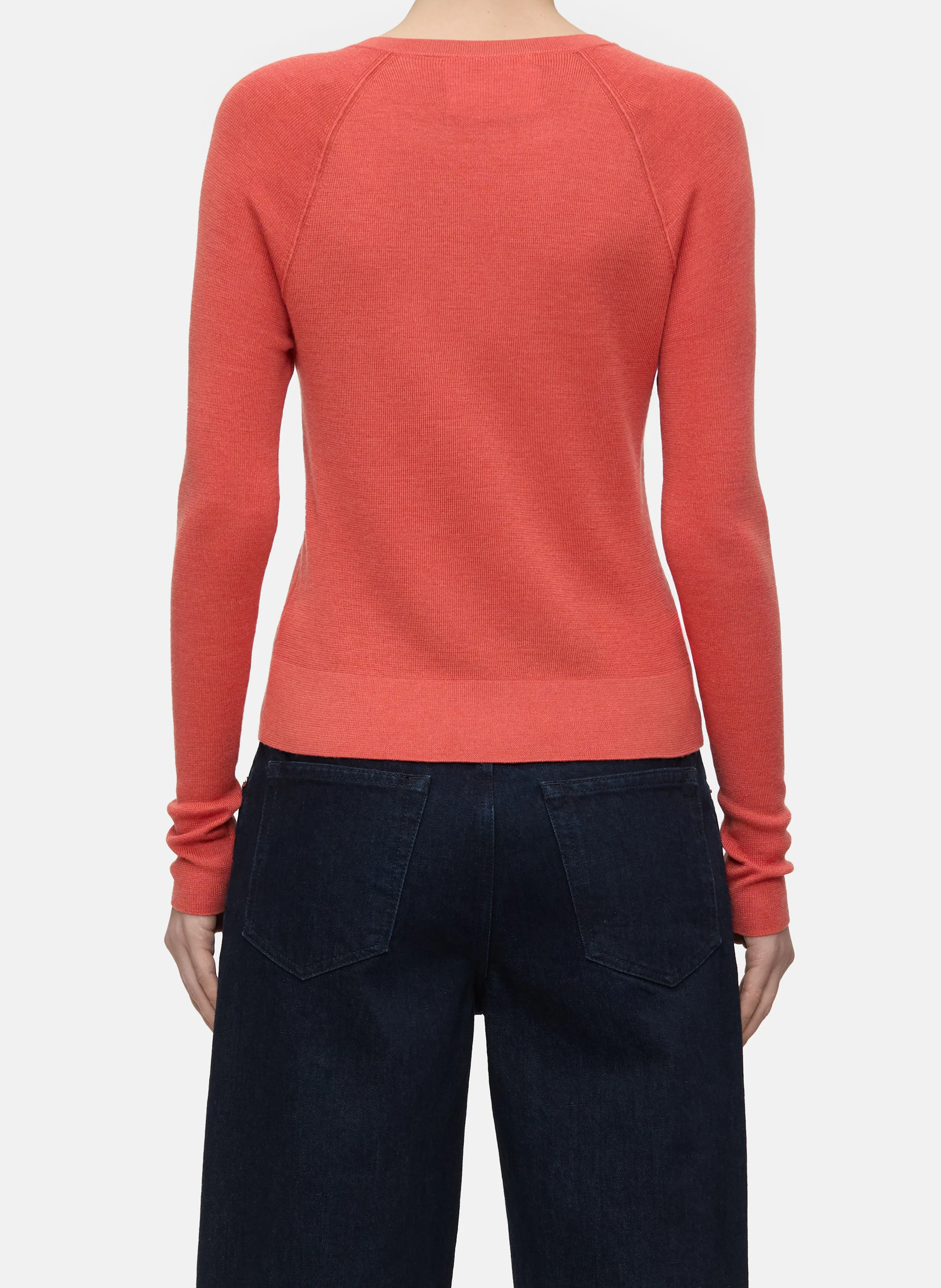 Pull col rond en laine et soie | Rouge