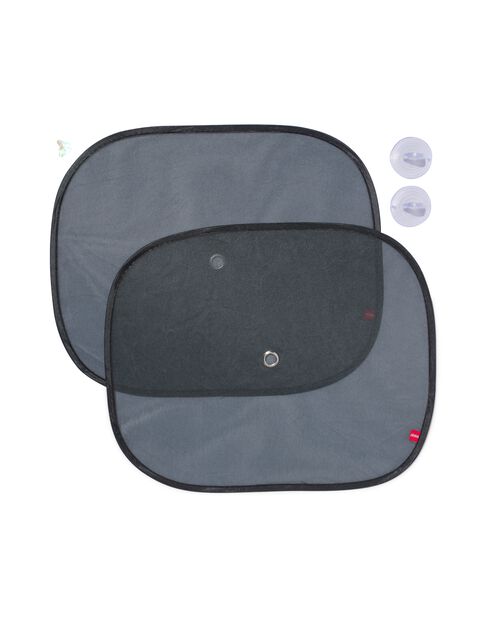2 pare-soleil voiture 38x45 pliable gris/noir
