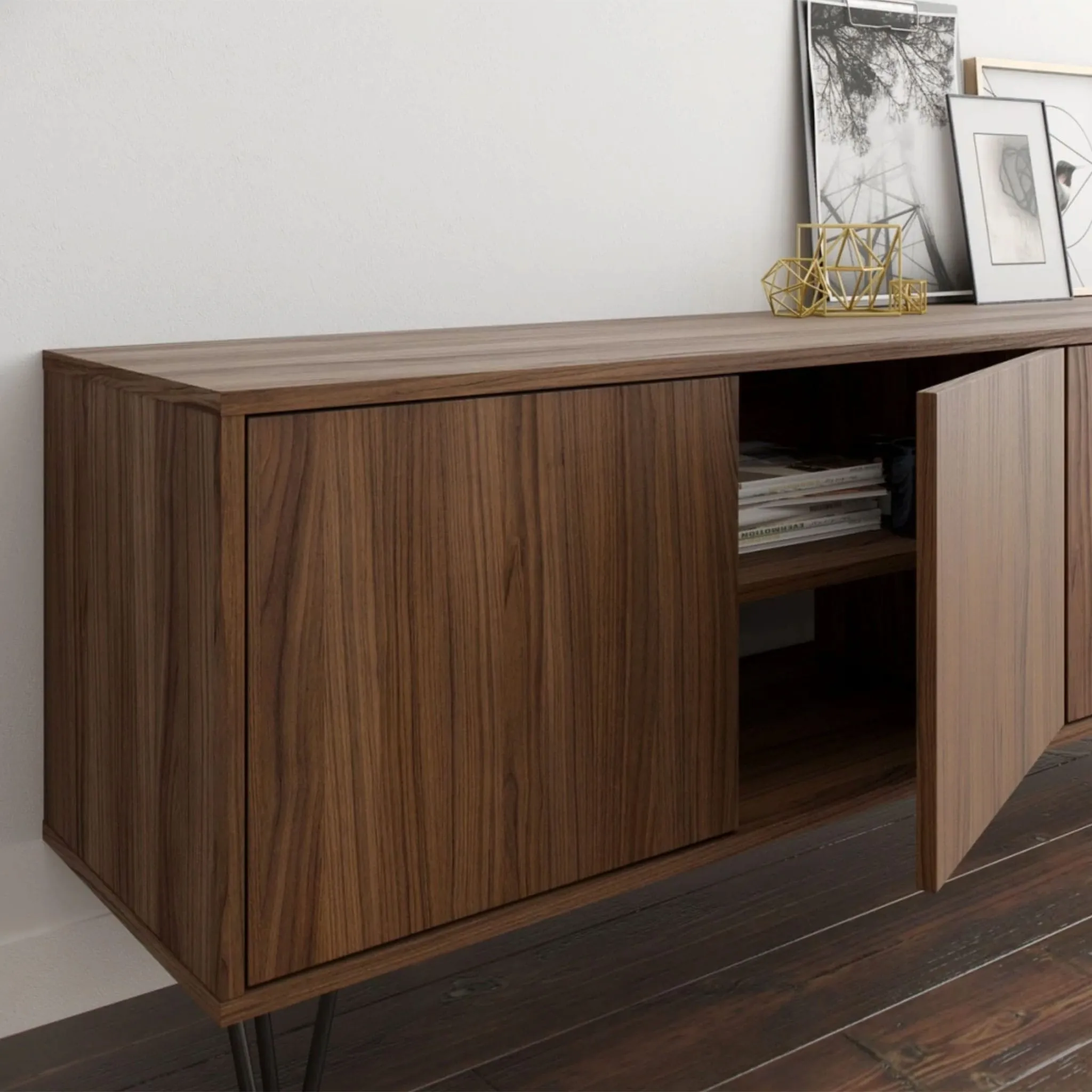 Nexera Meuble Audio-Vidéo Slim - Noyer