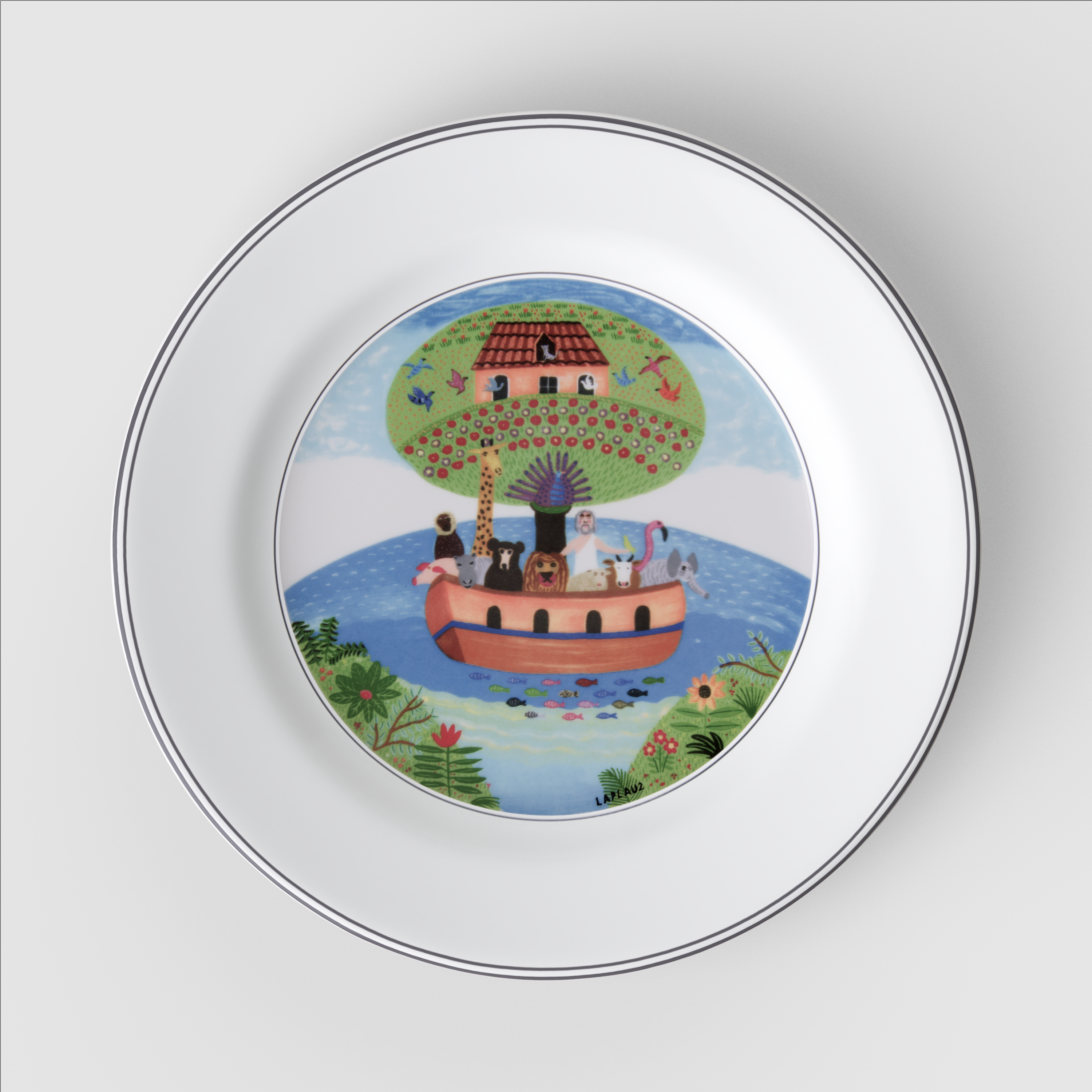 Design Naif Appetizer and dessert plate Multi-colored, 8.3'', Premium Porcelain