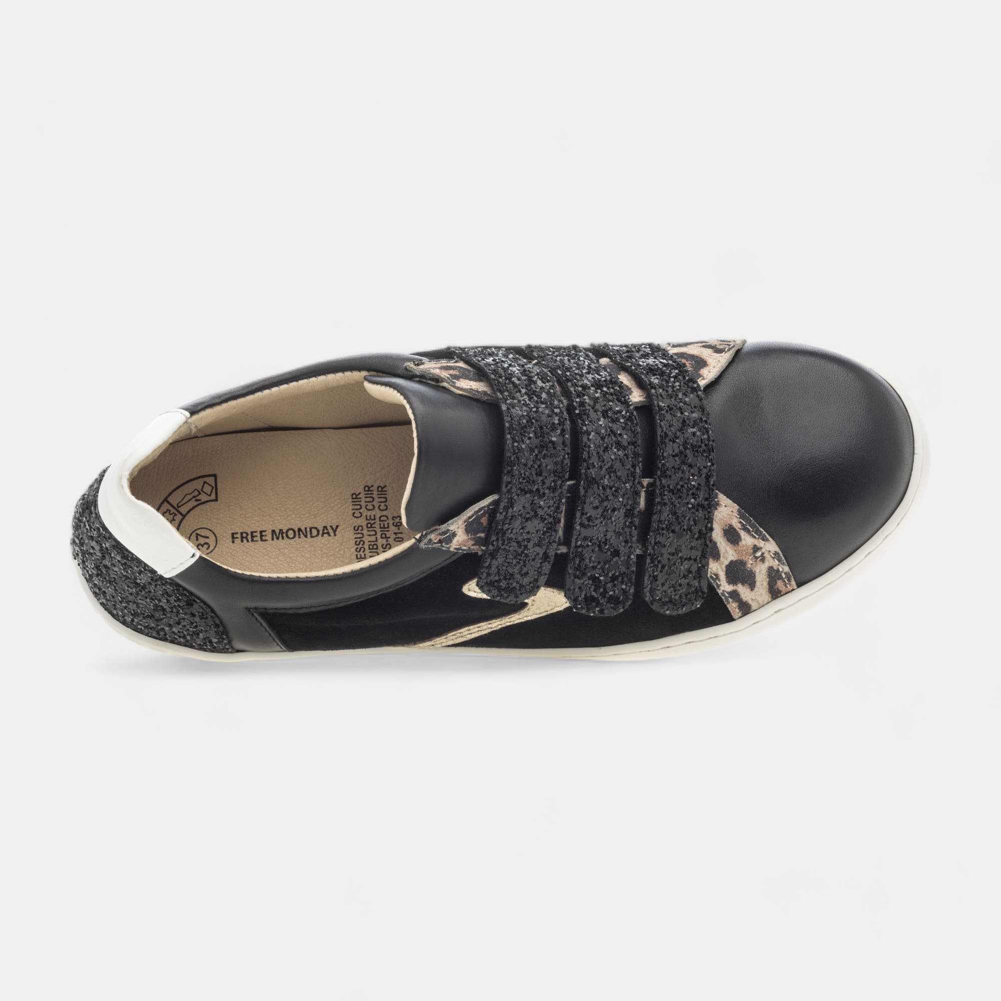 Baskets basses Femme en cuir noir