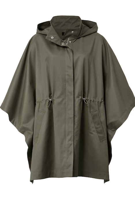 Cape, oversized, wasserabweisend, Kapuze, Taillen-Tunnelzug