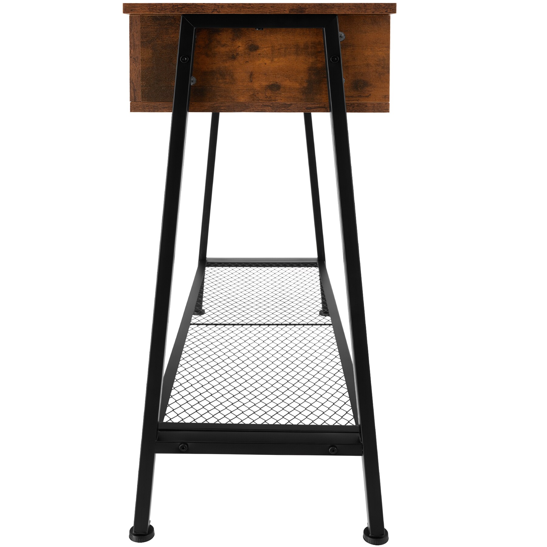 tectake® Konsolentisch, Industrial Style, Ablage, Staufach und Gitterablage, 100 x 35 x 80,5 cm