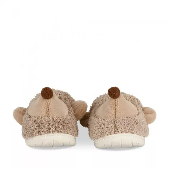 Chaussons peluche hérisson MARRON CHARLIE & FRIENDS