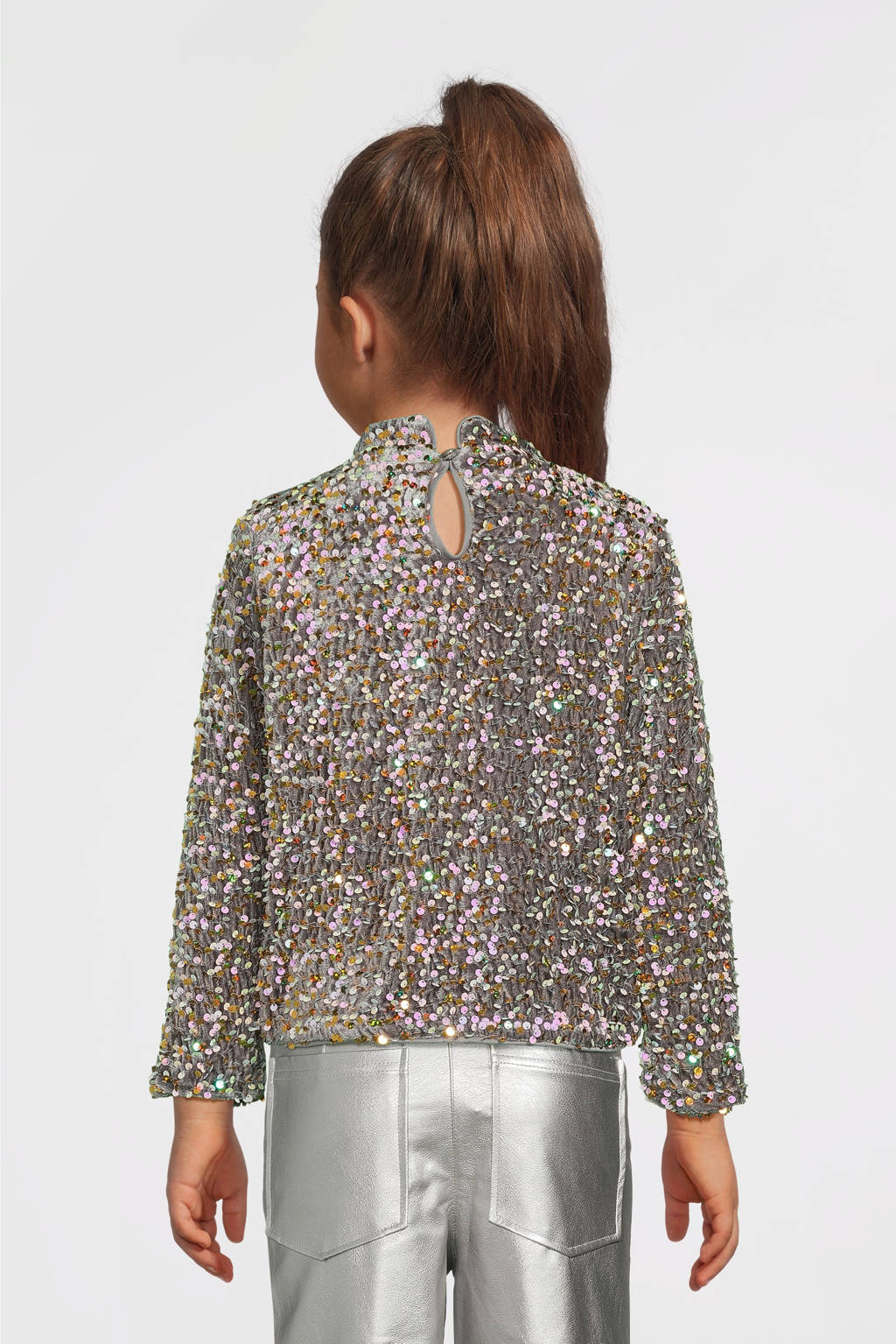 NAME IT top NKFRUNICA met all over print en pailletten grijs/lila/goud