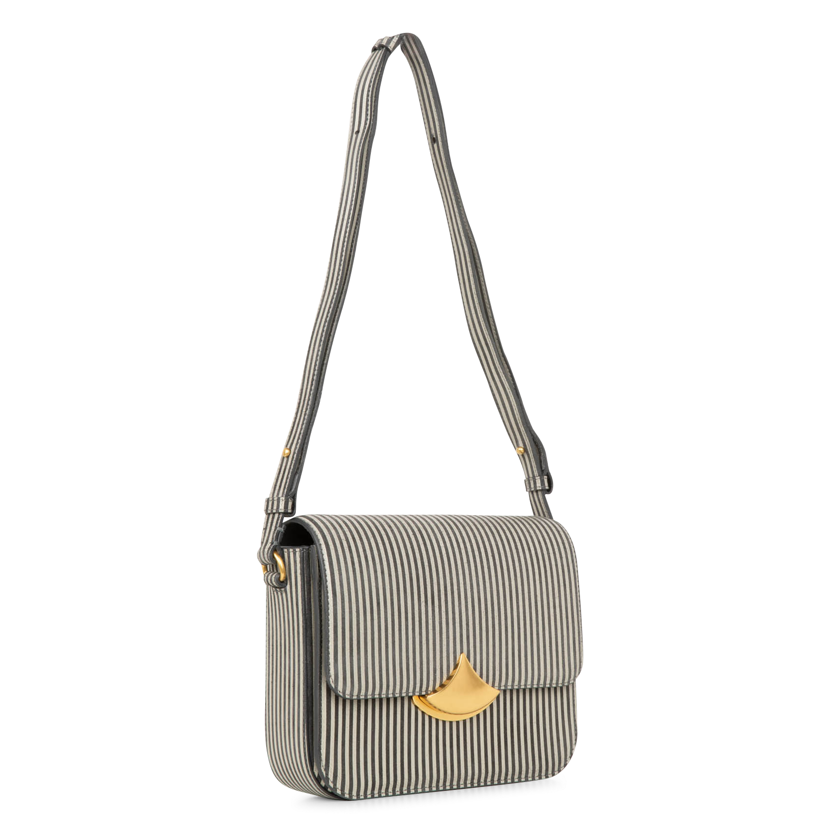 DIVILUZ - Sac bandoulière rayé en cuir | Noir