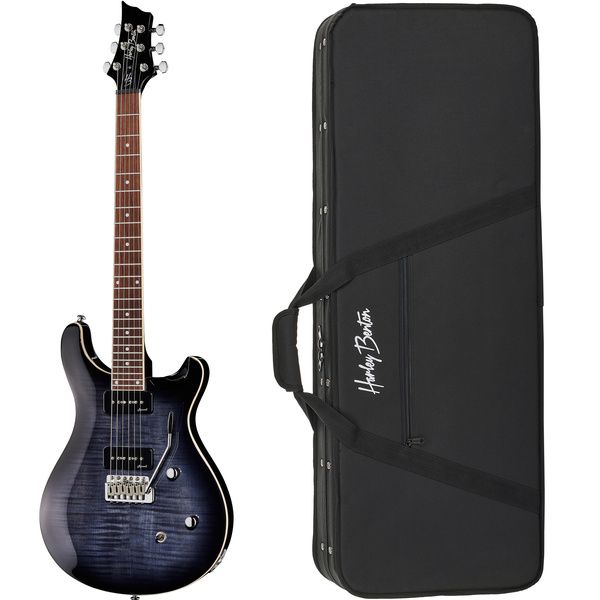 Harley Benton CST-24T P90 Black Flame Bundle
