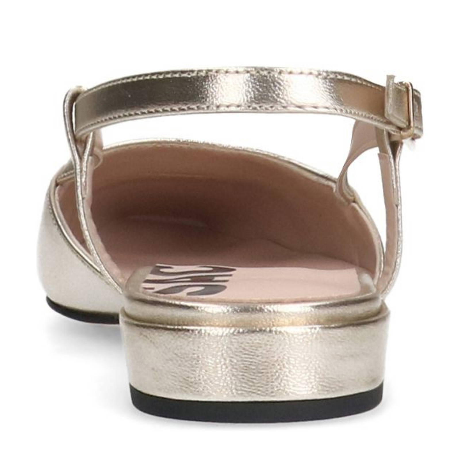 Sacha leren slingback loafers goud/zwart
