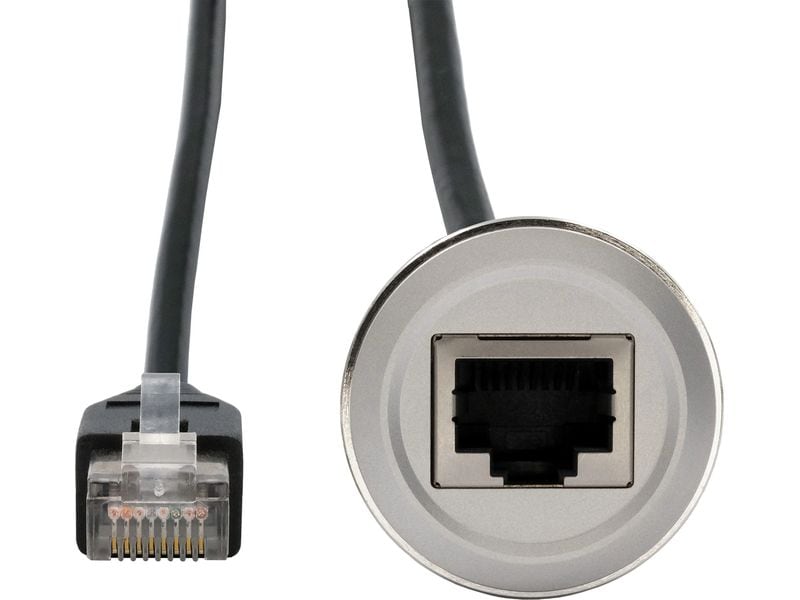Exsys RJ45 Einbaubuchse Cat.6, Buchse zu Stecker, 30 cm 1 S Einbau-Adapter RJ45 Cat.6