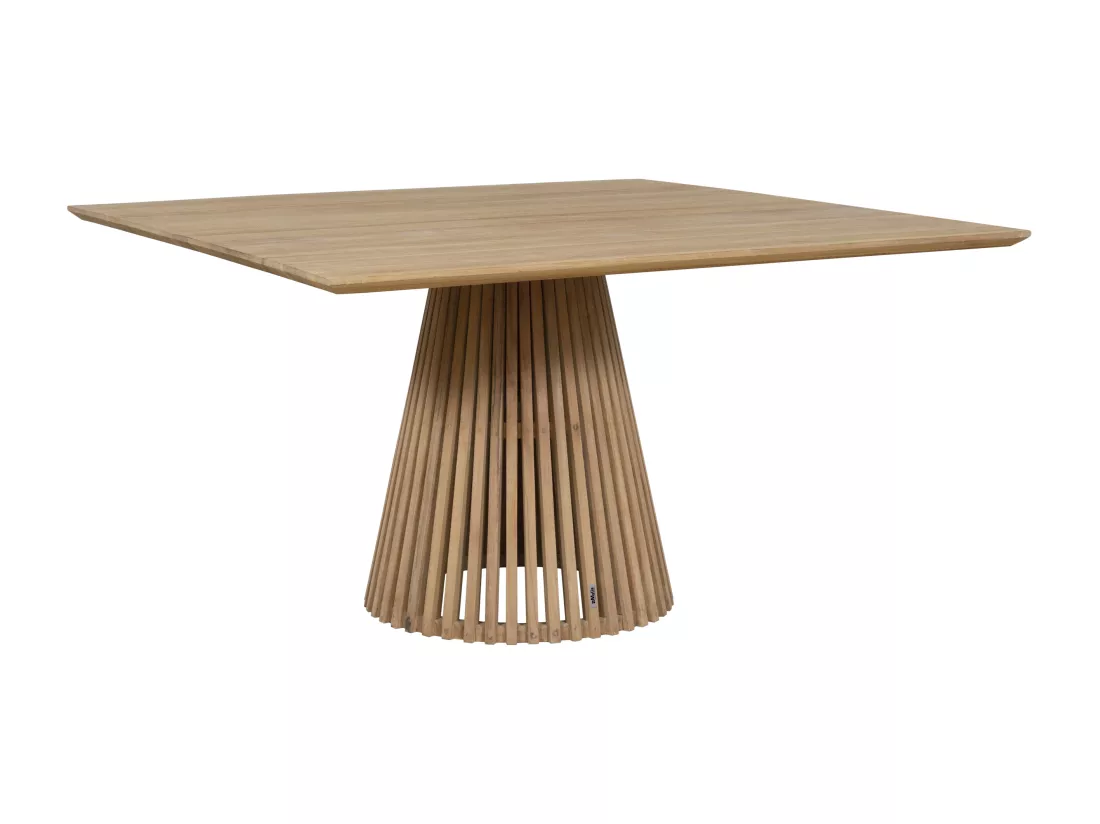 Salle à manger de jardin en teck : 1 table L.135 cm + 4 fauteuils - Naturel clair - TRIANI de MYLIA