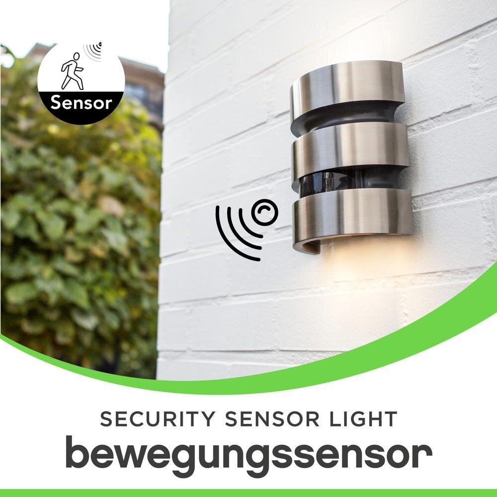 LED buitenwandlamp Maya van roestvrij staal met bewegingsmelder