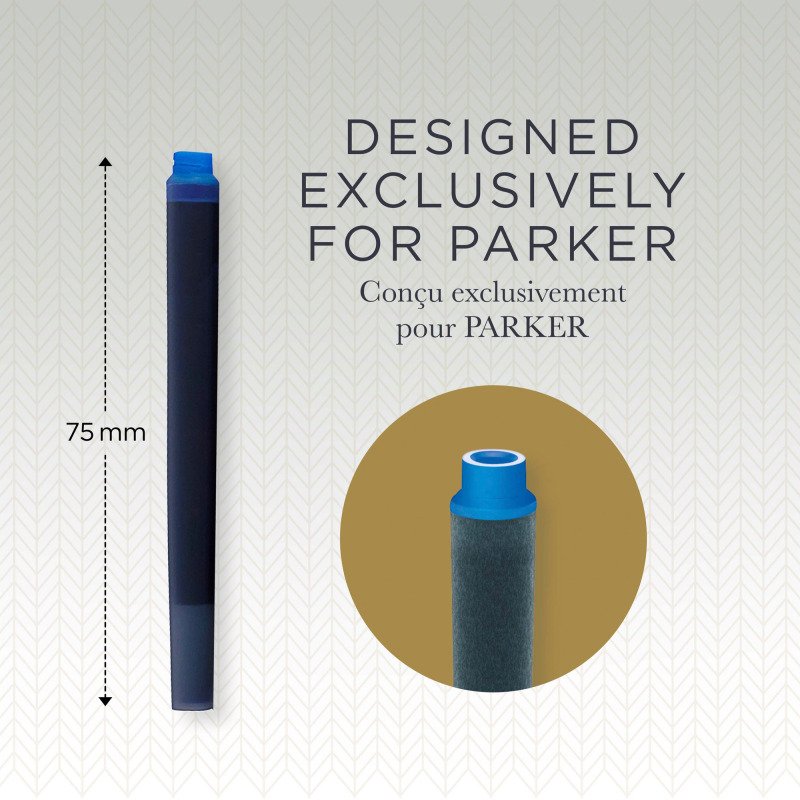 Cartouche d'encre longue Parker pour stylo plume - Boite de 10
