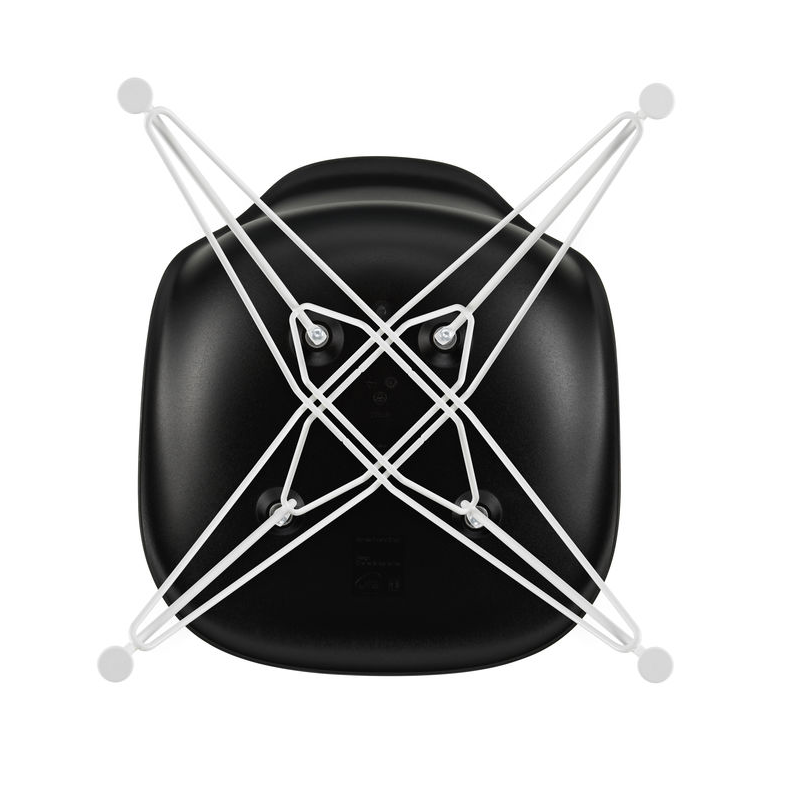 Eetkamerstoel DSR RE wit onderstel deep black
