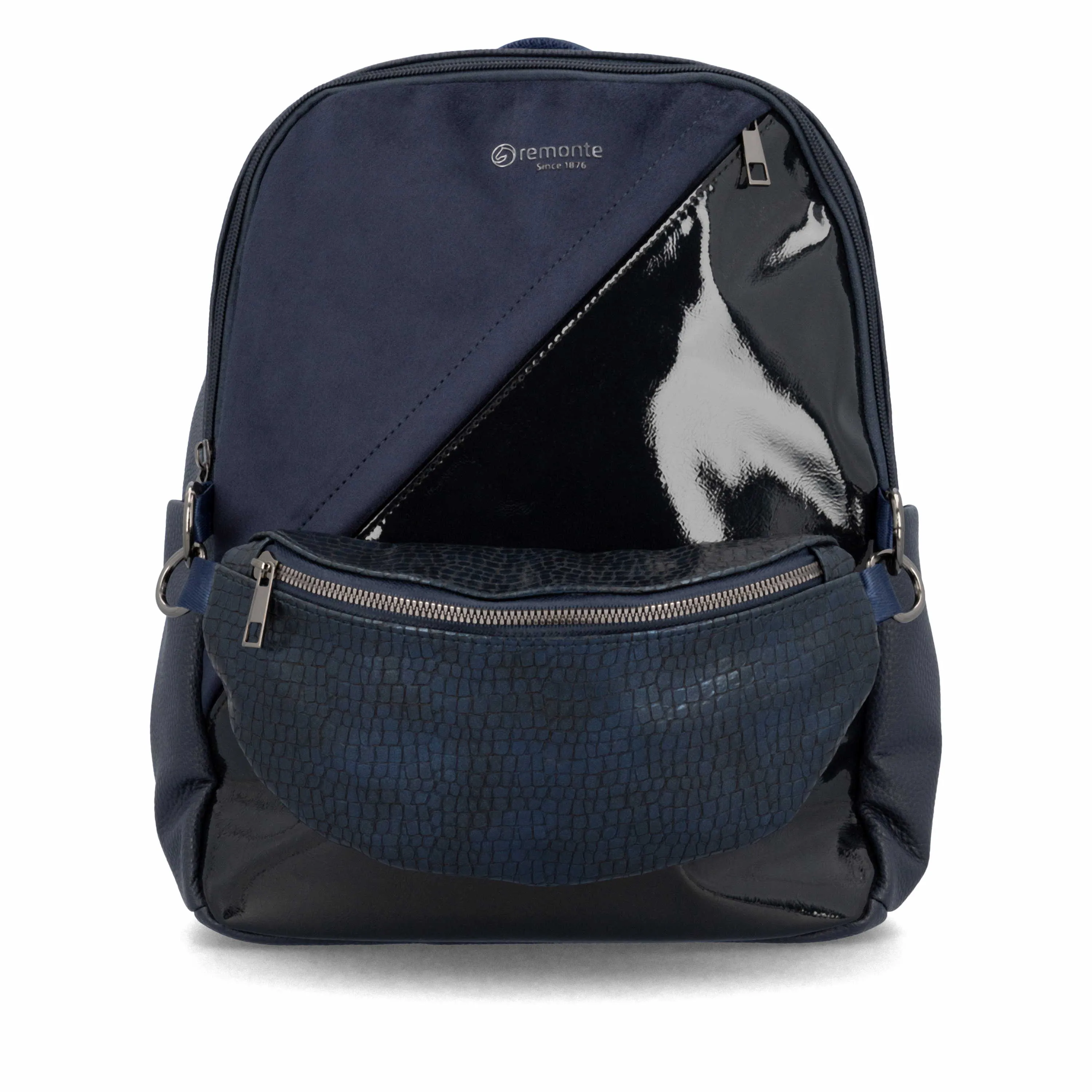 REMONTE Rucksack Blau Lederimitat  mit Gürteltasche