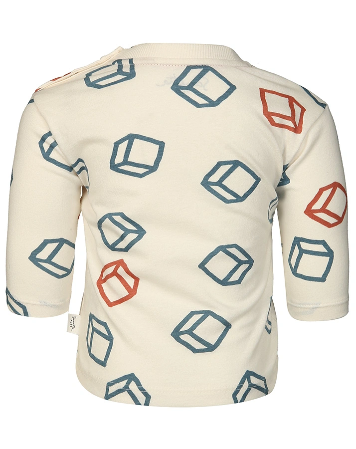 Langarmshirt PURE – CUBES in off white