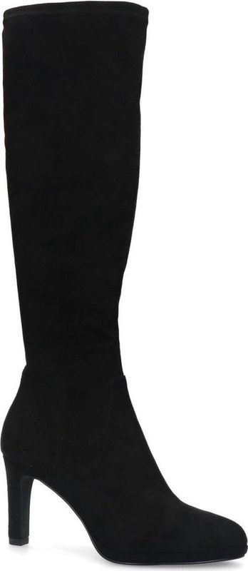 Manfield - Zwarte Laarzen - Suède - Stretch - Ritssluiting
