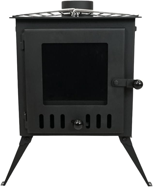 Outbacker Firebox Vista XL Eco Burn | 4,0 kW 19 kg | einwandiges Rauchabzug-Set (Funkenfänger, 1,1 m Einzelset)