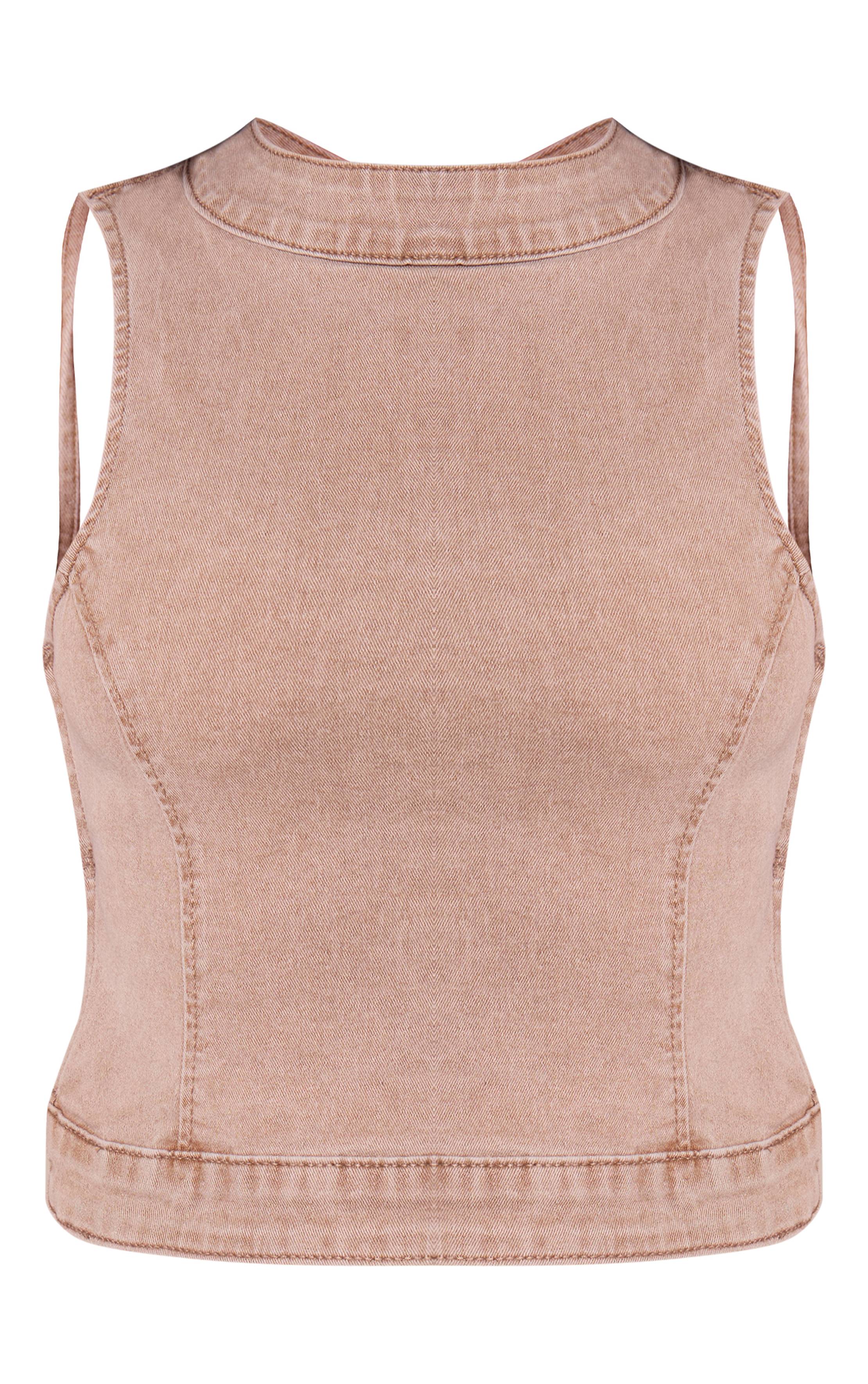 Champignon Top Dos Nu En Denim Petite