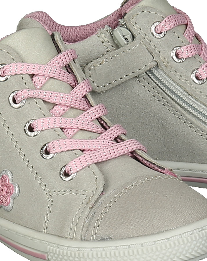 Schnür-Halbschuhe BEBA in hellgrau/rosa
