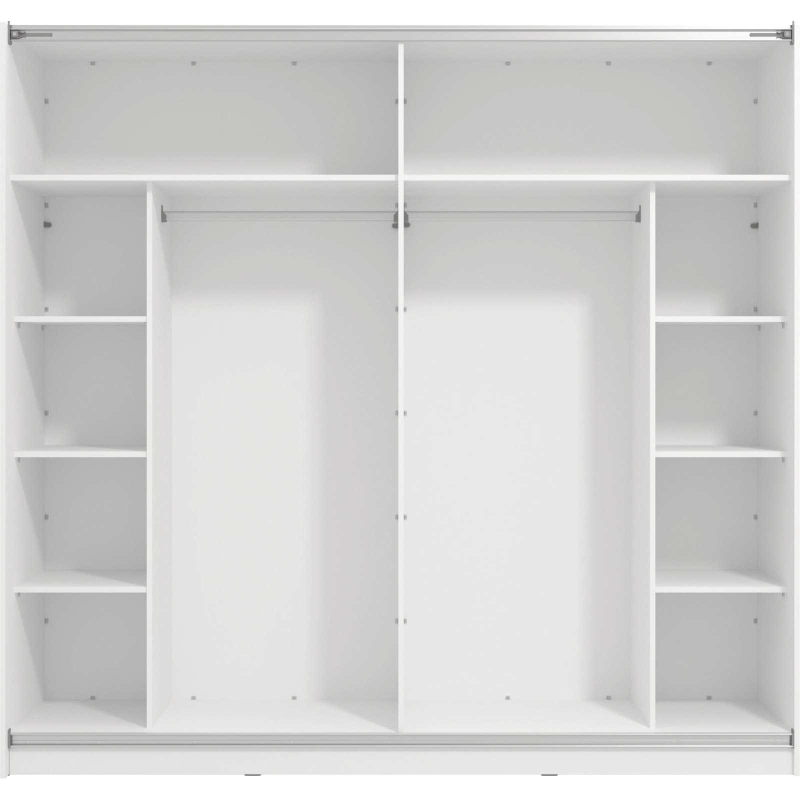 Schwebetürenschrank Sierra Melamin 217 x 210 x 62,5 cm, mit Spiegel weiss