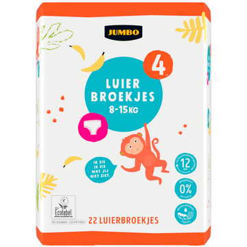 Jumbo Luierbroekjes Maat 4 8-15 kg 22 Stuks