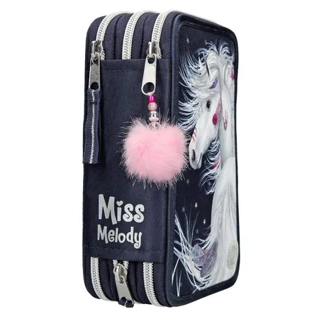 Depesche Miss Melody 3-Fach Federtasche Blau LED