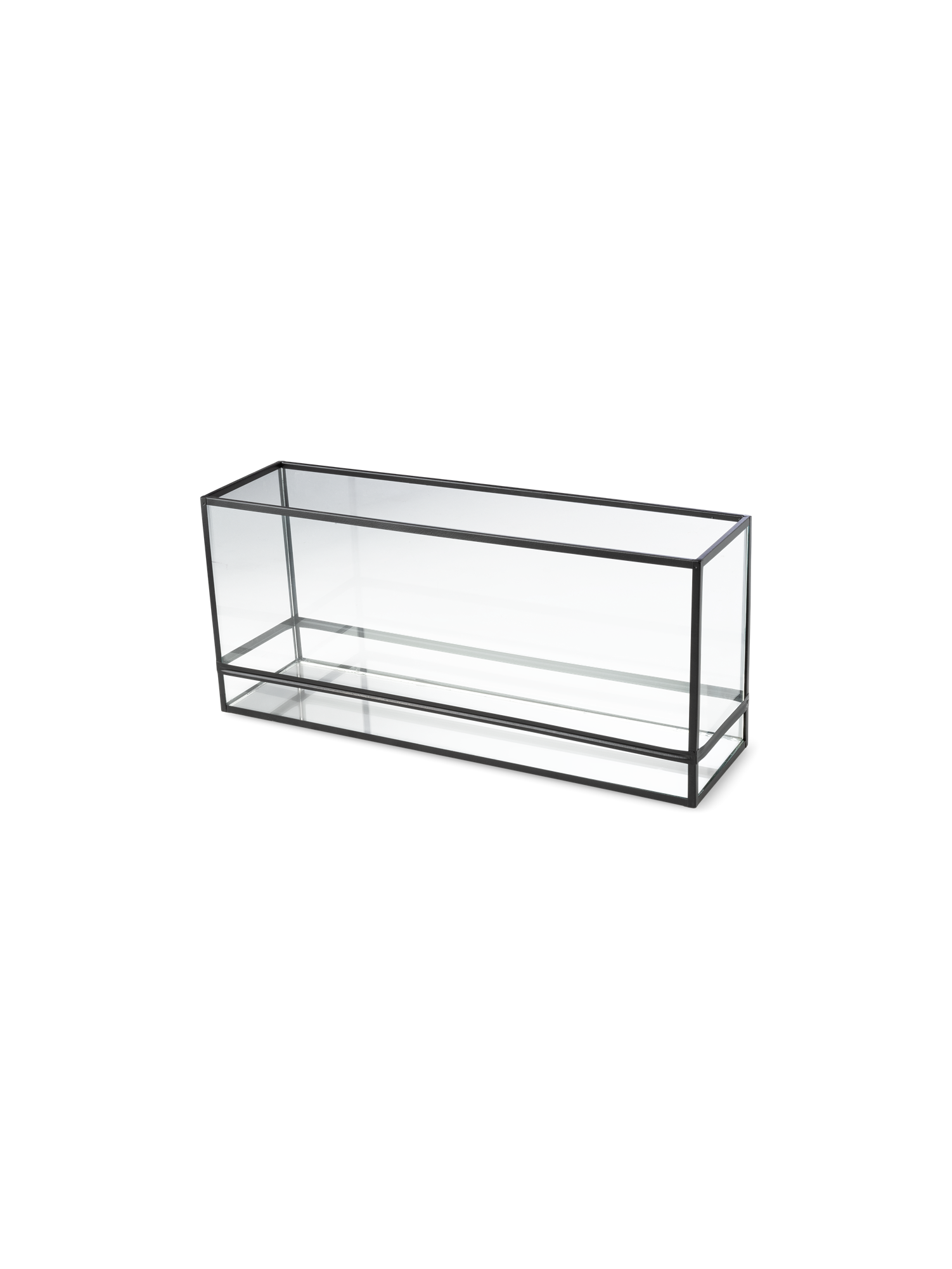 Hurricane-lysestage | Glas/jern. 36,5 x 10 x 16,5 cm.  | Black