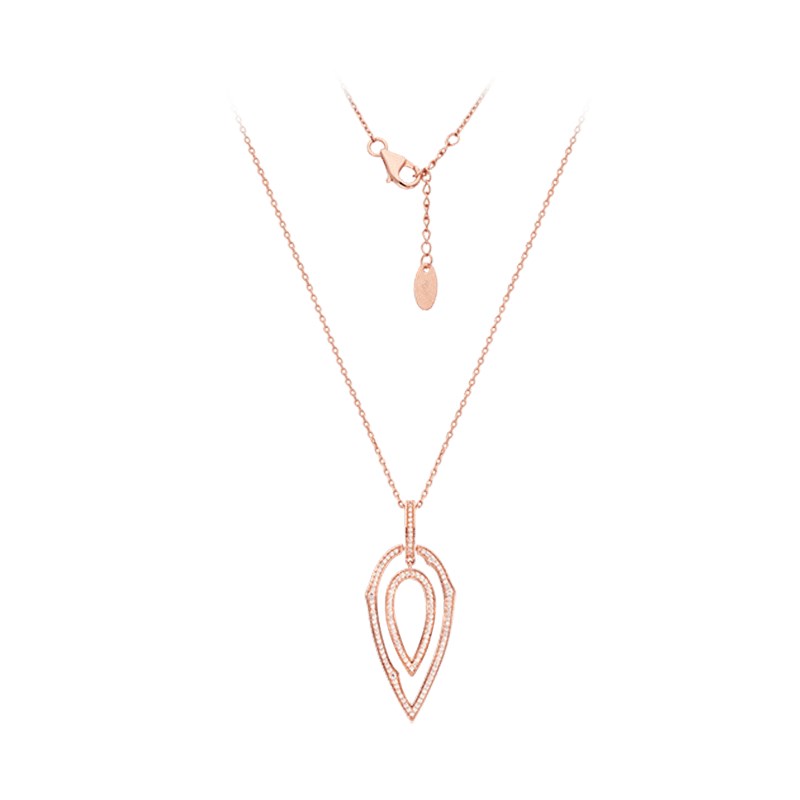 Collier Rose  Zirconiums Blanc