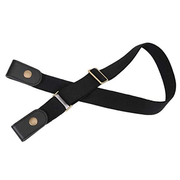 INF Elastisk belte uten spenne (en størrelse), svart Sort L 2-pack