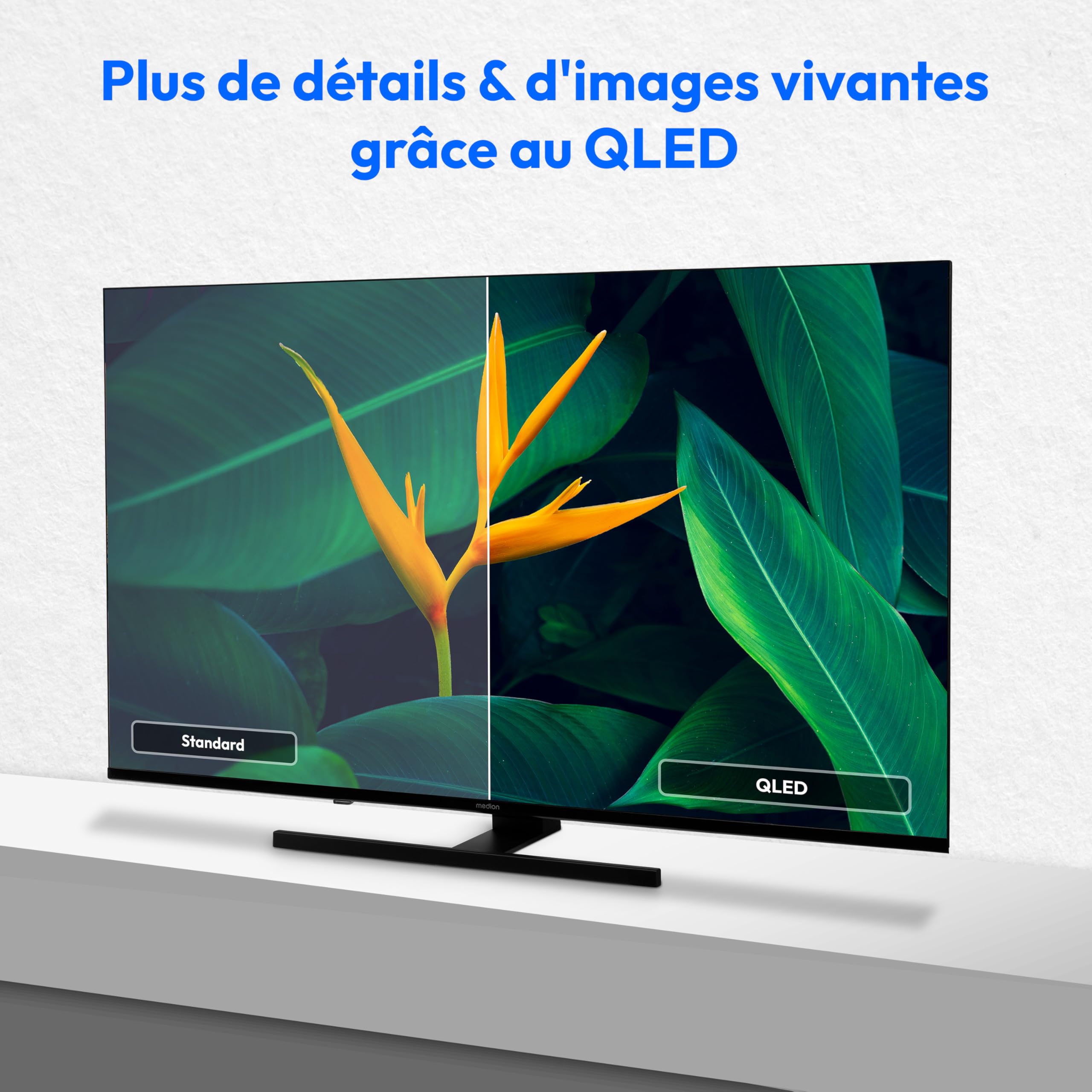 MEDION TV 50 Pouces 4K (125,7 cm) QLED Television (Smart TV 4K, Dolby Vision HDR, VIDAA Store, Prime Video, Disney+, DAZN, Paramount+, DTS X, Dolby At
