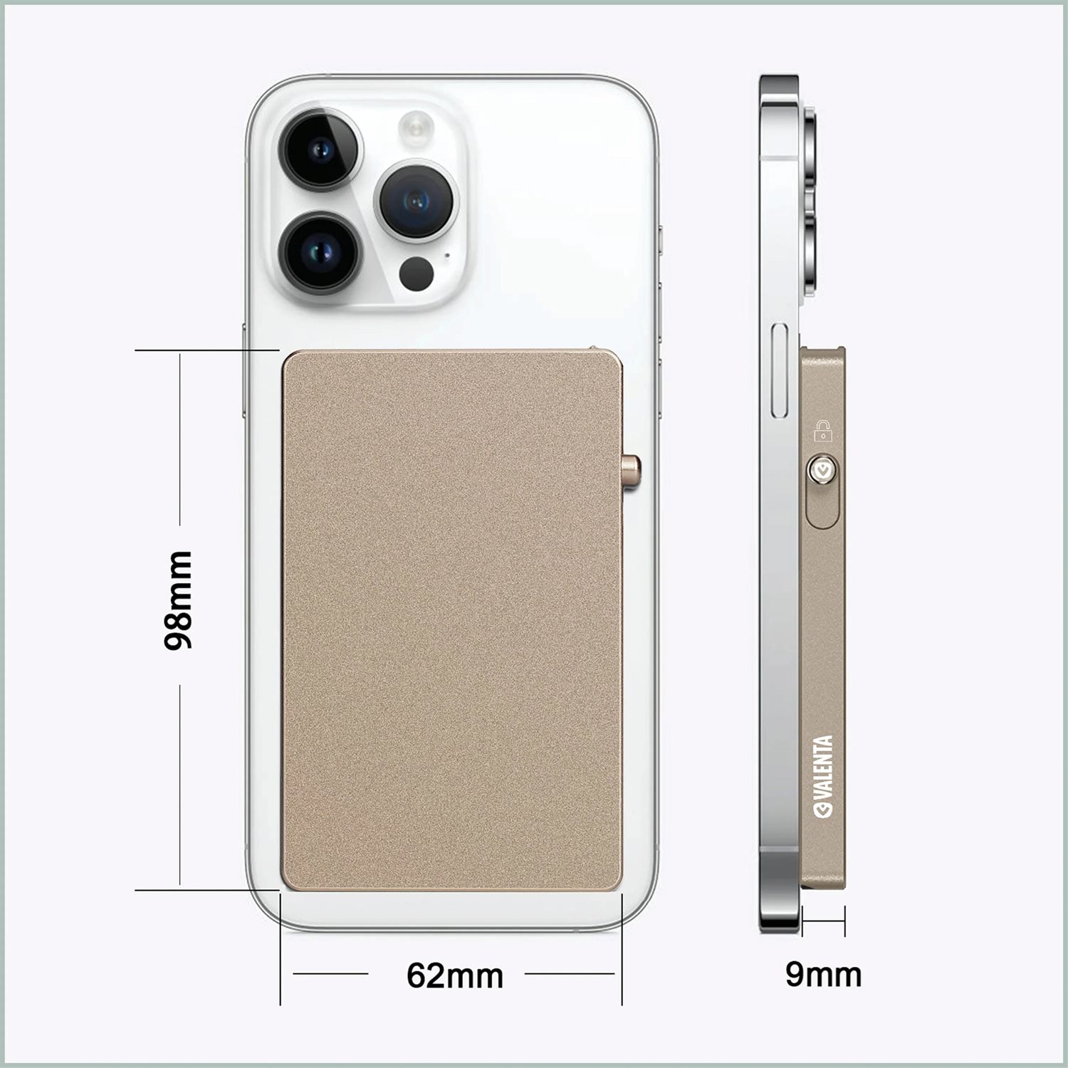 Valenta Cardprotector Aluminium Magsafe natural titanium
