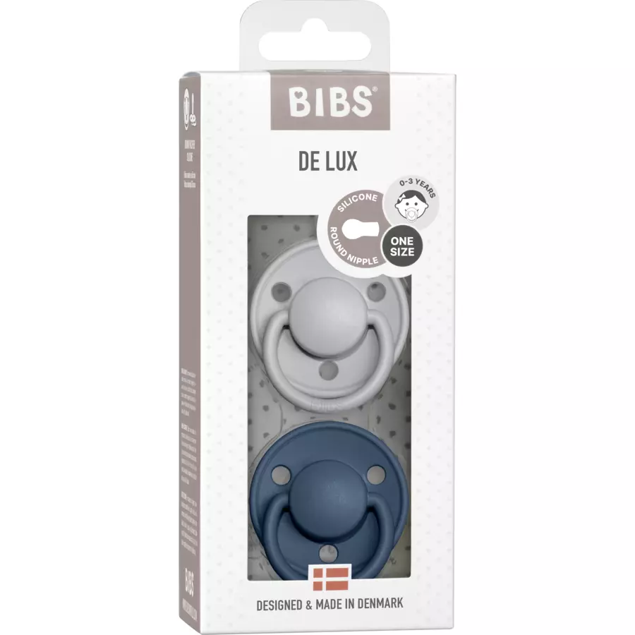 BIBS® Schnuller De Lux Cloud  Steel Blue 0-36 Monate, 2 Stk.