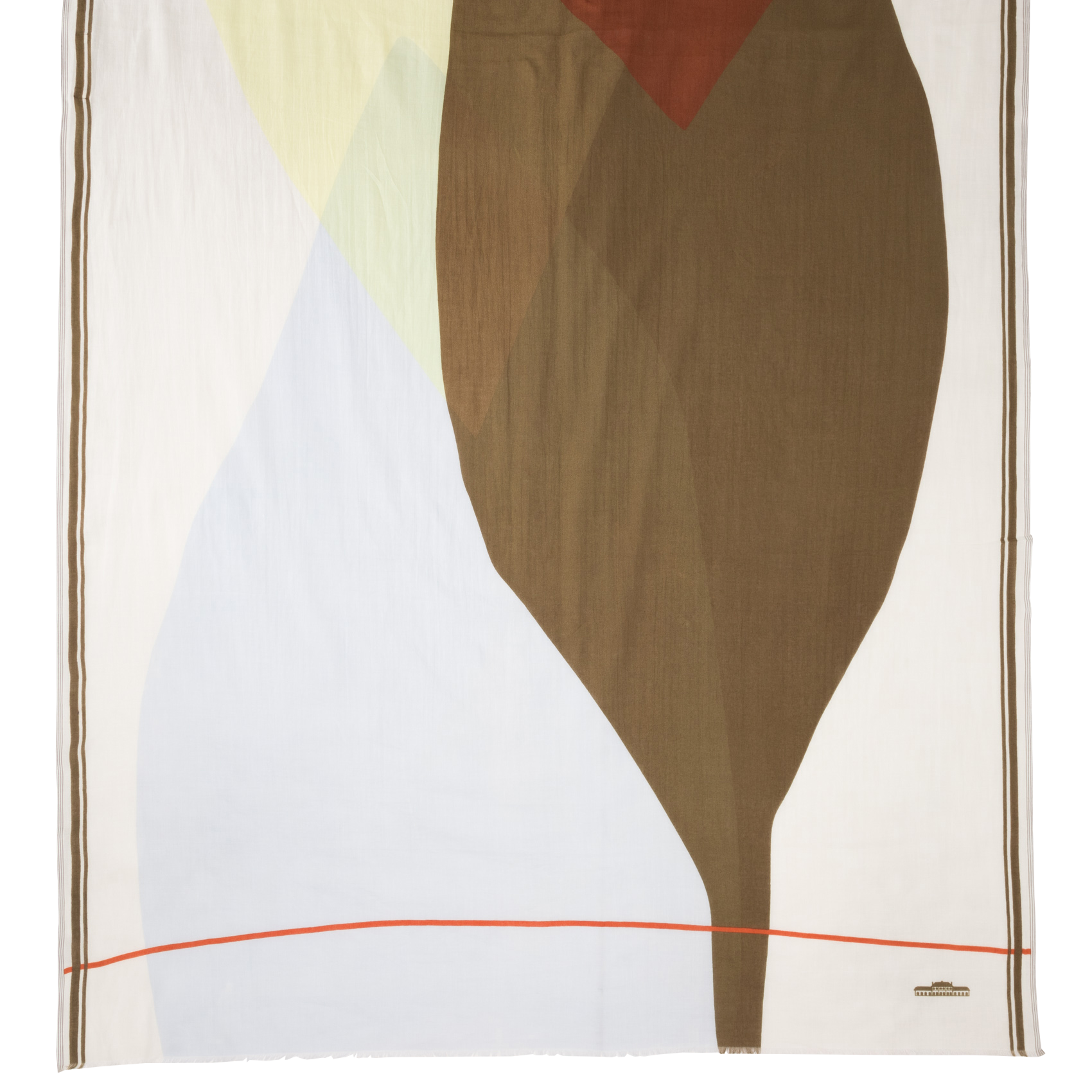 N°589 - Foulard imprimé en coton| Beige