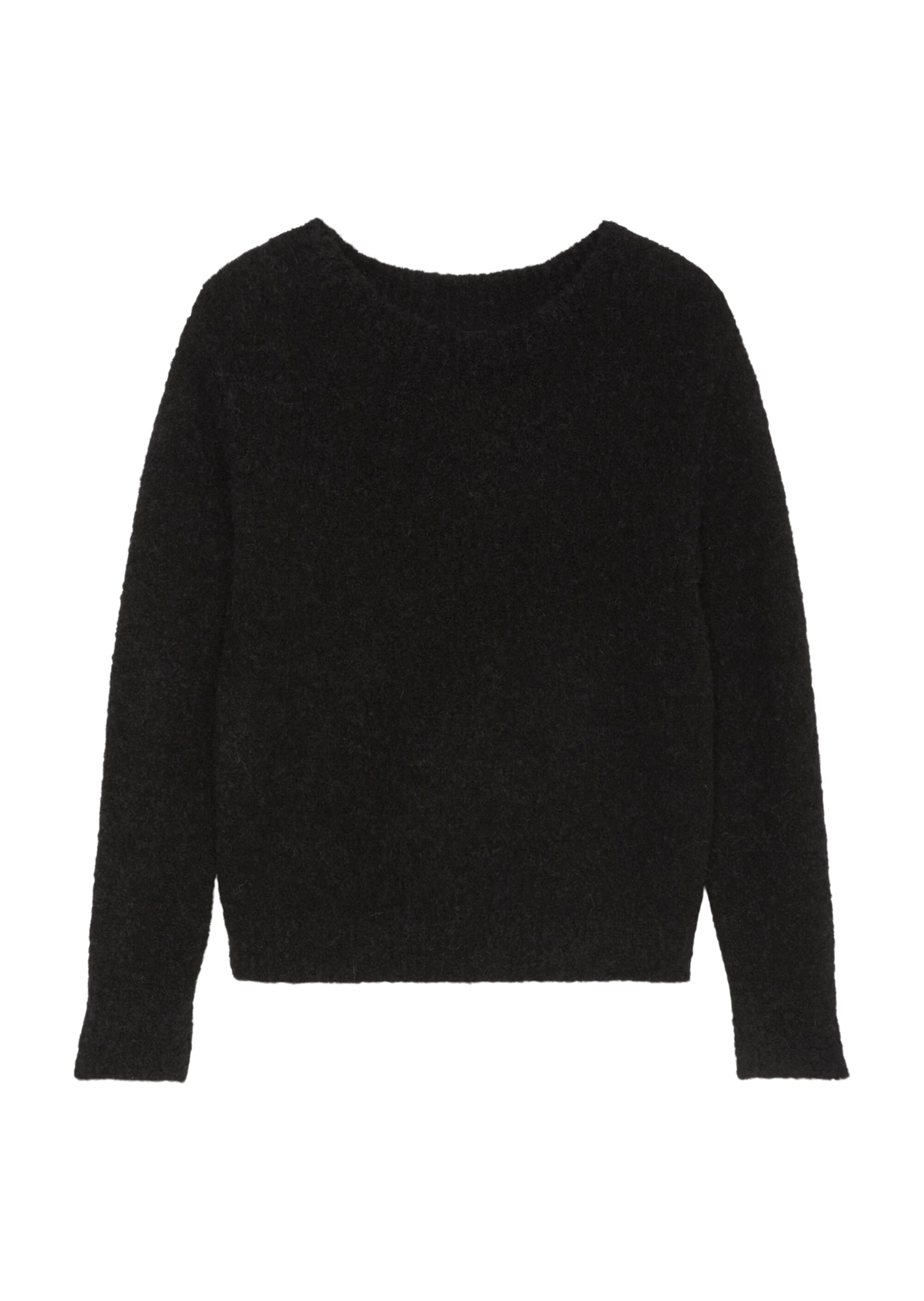 Bouclé-Pullover regularaus Schurwolle-Alpakawolle-Mix